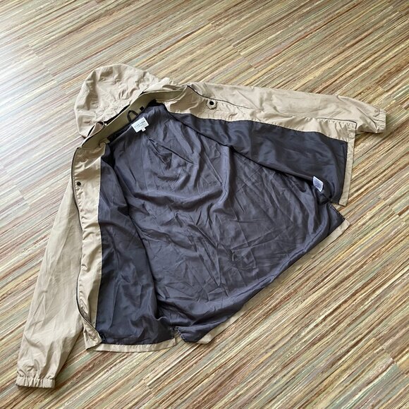 Five Four Men's Windbreaker Hooded Jacket w/ Pockets Lightweight Khaki Beige NWT - Picture 4 of 8